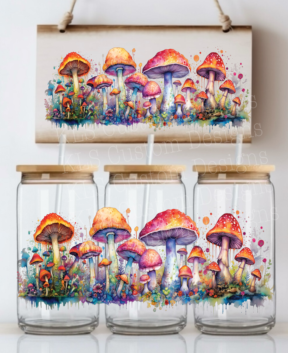 Y1 Painted Mushrooms UV DTF Wrap