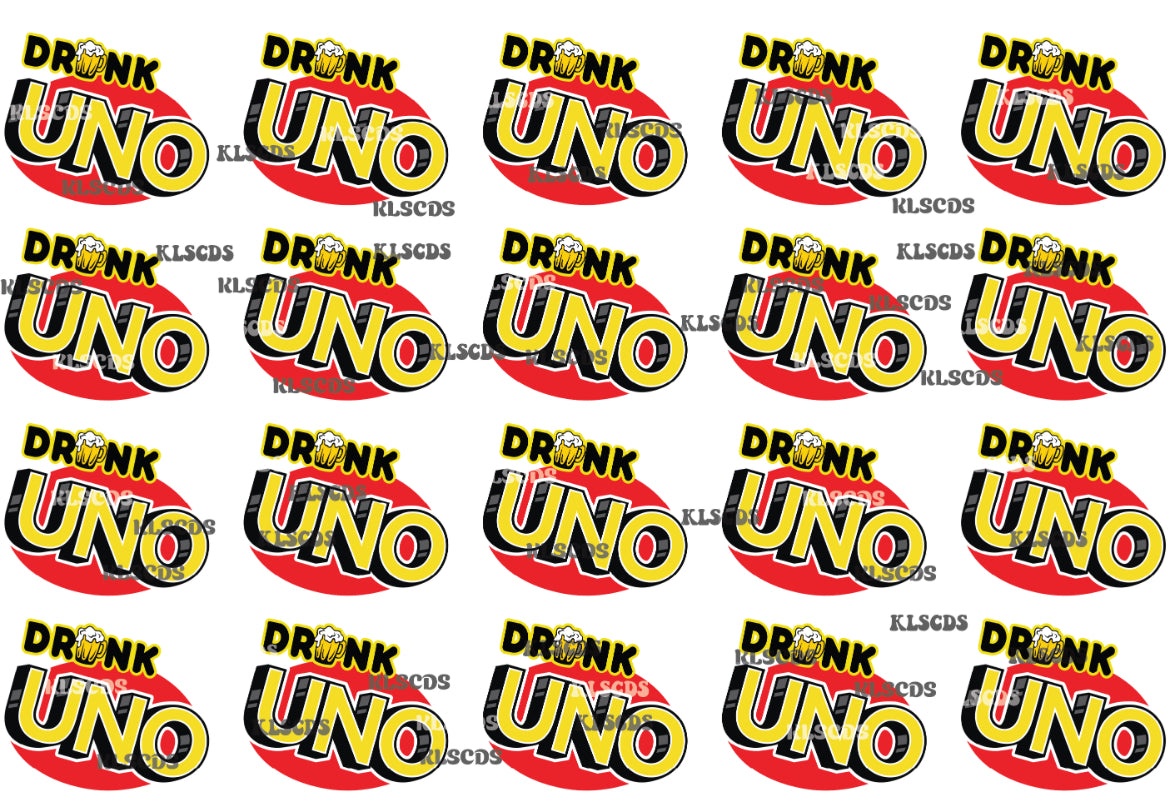 15Y Drunk Card Game Decals Clip Sheet - Each Decal is 1.4” Tall