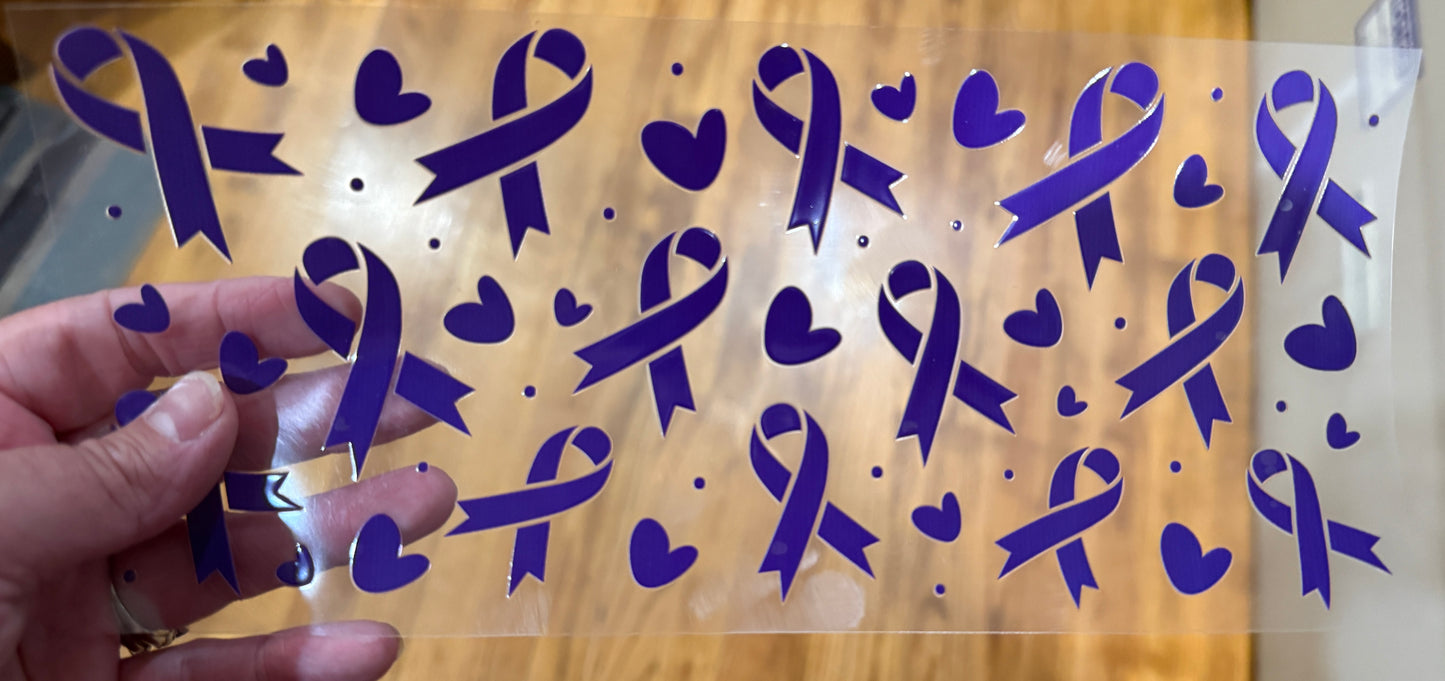 G9 Breast Cancer Ribbons Libbey UV DTF Wrap