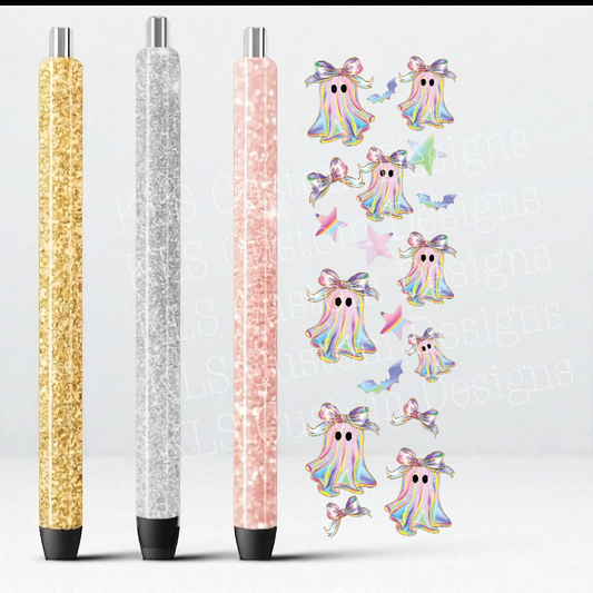 1P Rainbow Ghost Bow UV DTF Pen Wrap