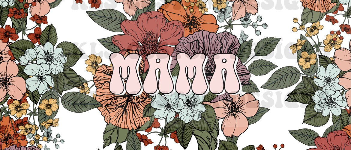10P 40 OZ Mama Floral Retro UV DTF Wrap