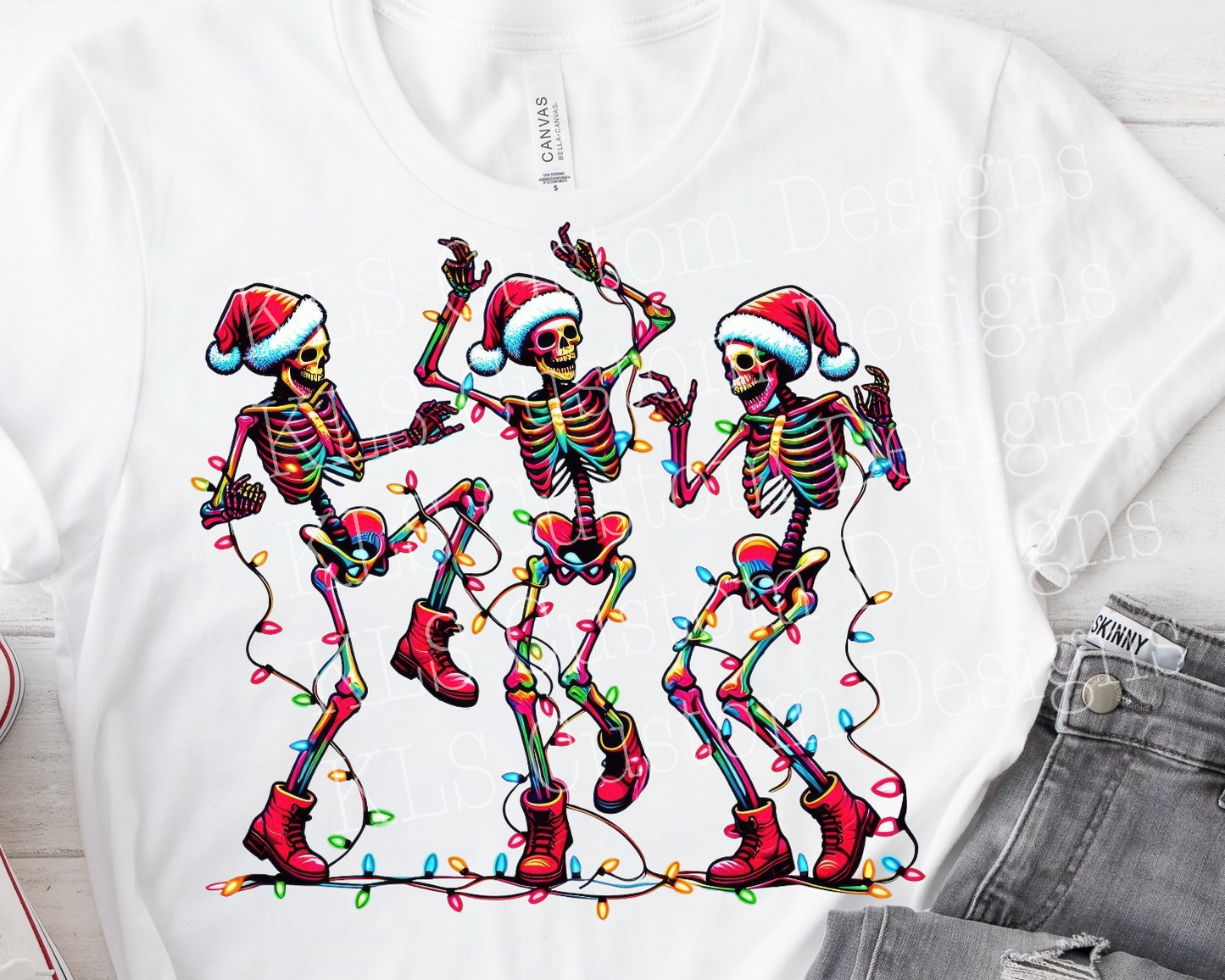 Neon Dancing Skeletons Ready To Press DTF Print