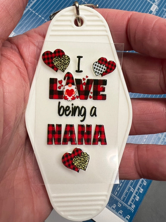 Keychain I Love My Nana UV DTF Decal
