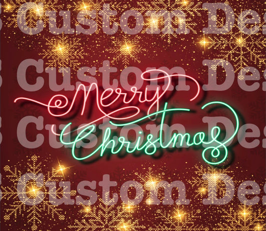 Merry Christmas Gold Snowflakes 20 Oz Skinny Permanent Vinyl