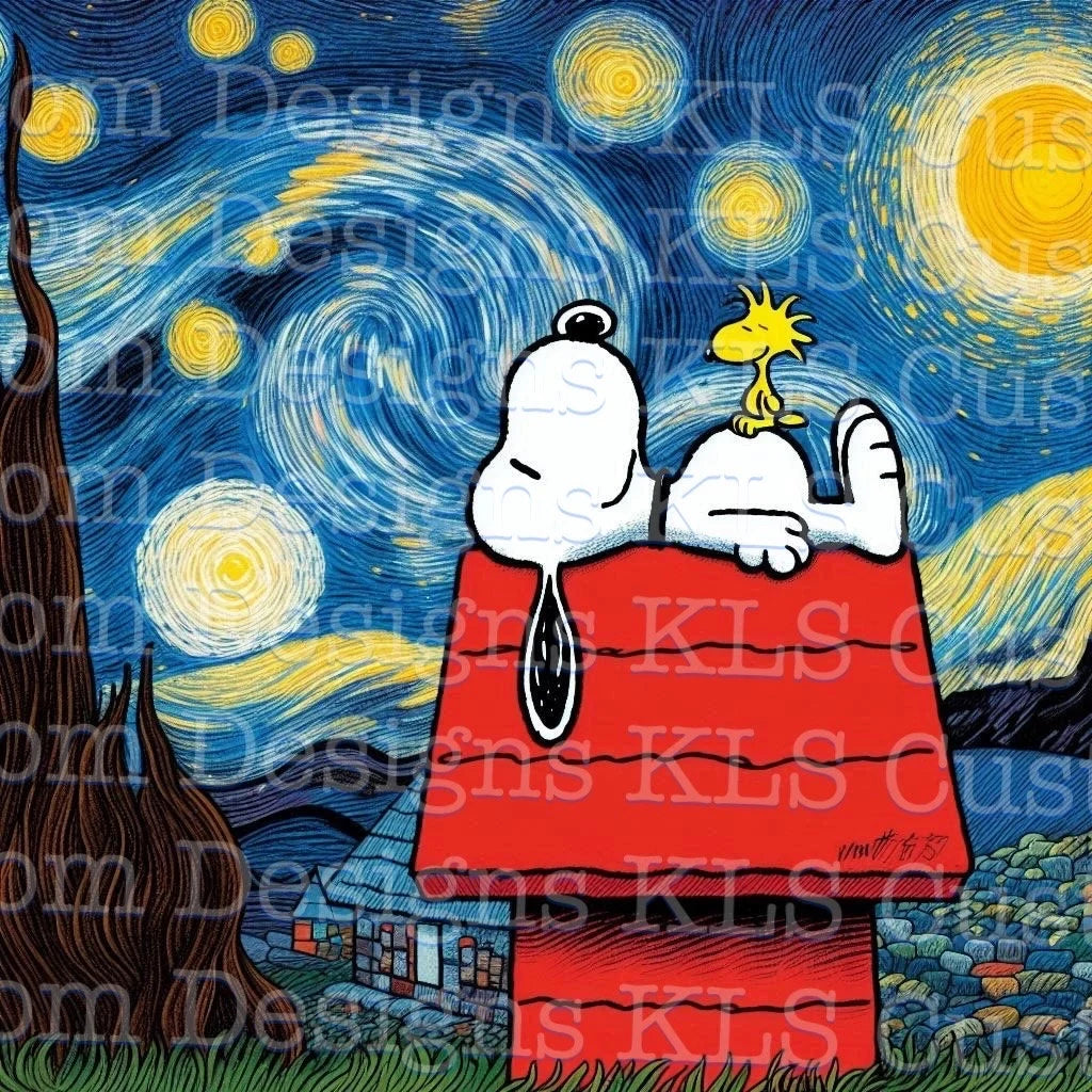 Starry Night Dog 20 Oz Skinny Permanent Vinyl