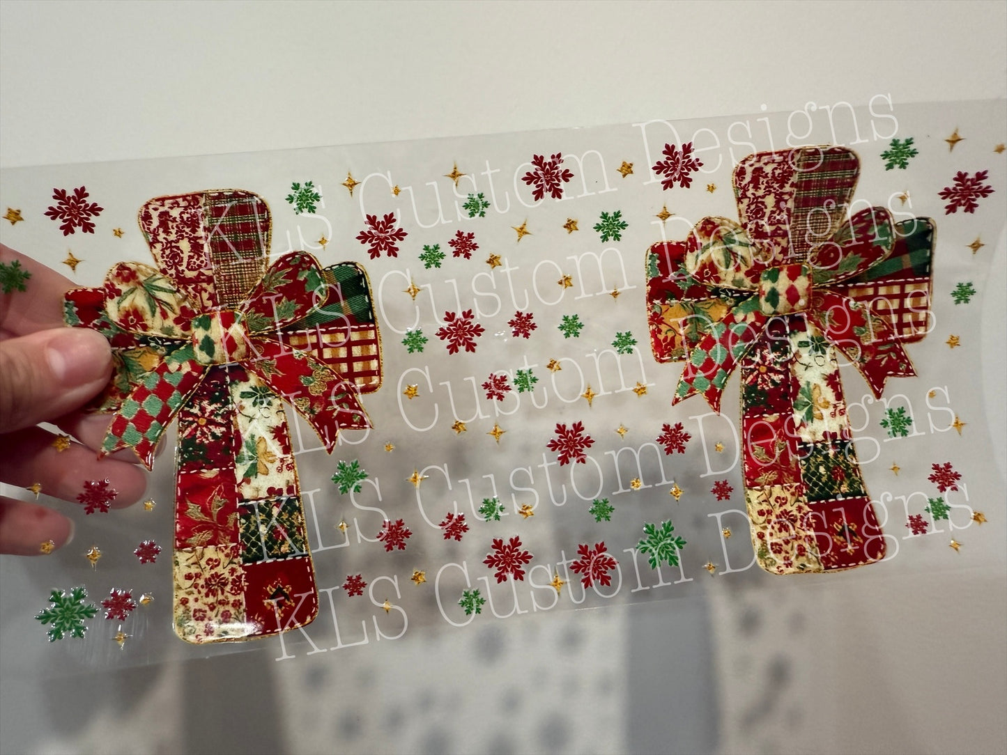 15B Patchwork Christmas Cross UV DTF Wrap