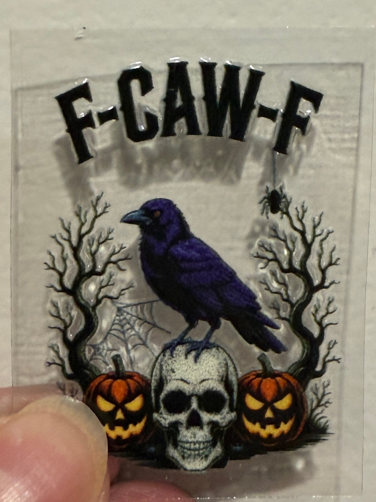 Keychain F Caw F Crow UV DTF Decal