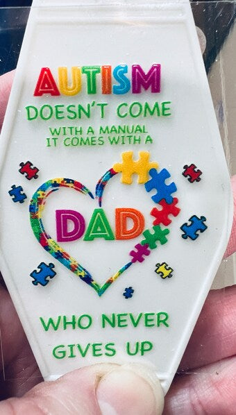 Keychain Autism Dad UV DTF Decal