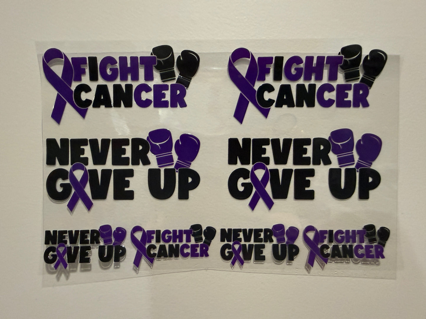 20P Fight Cancer Clip Sheet - This sheet is intended to be cut up and placed using your own creative style.