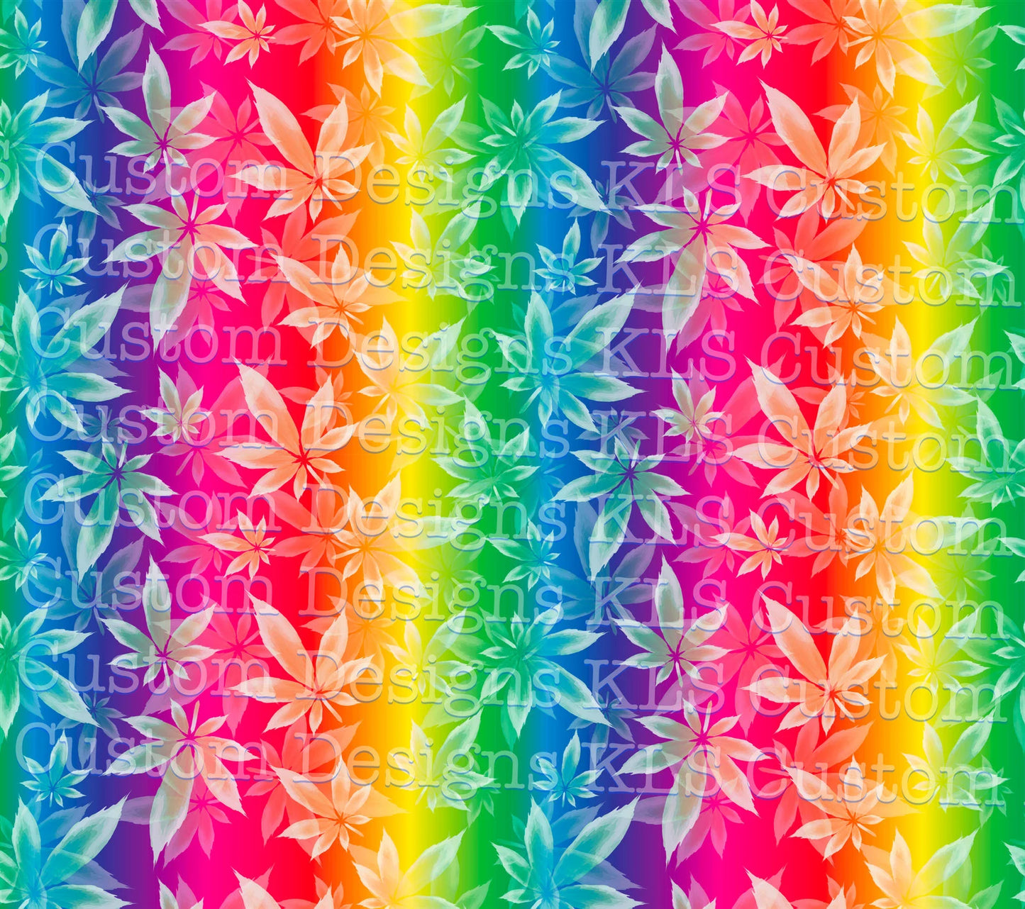 Rainbow Weed Leaves 20 Oz Skinny Permanent Vinyl