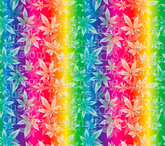 Rainbow Weed Leaves 20 Oz Skinny Permanent Vinyl