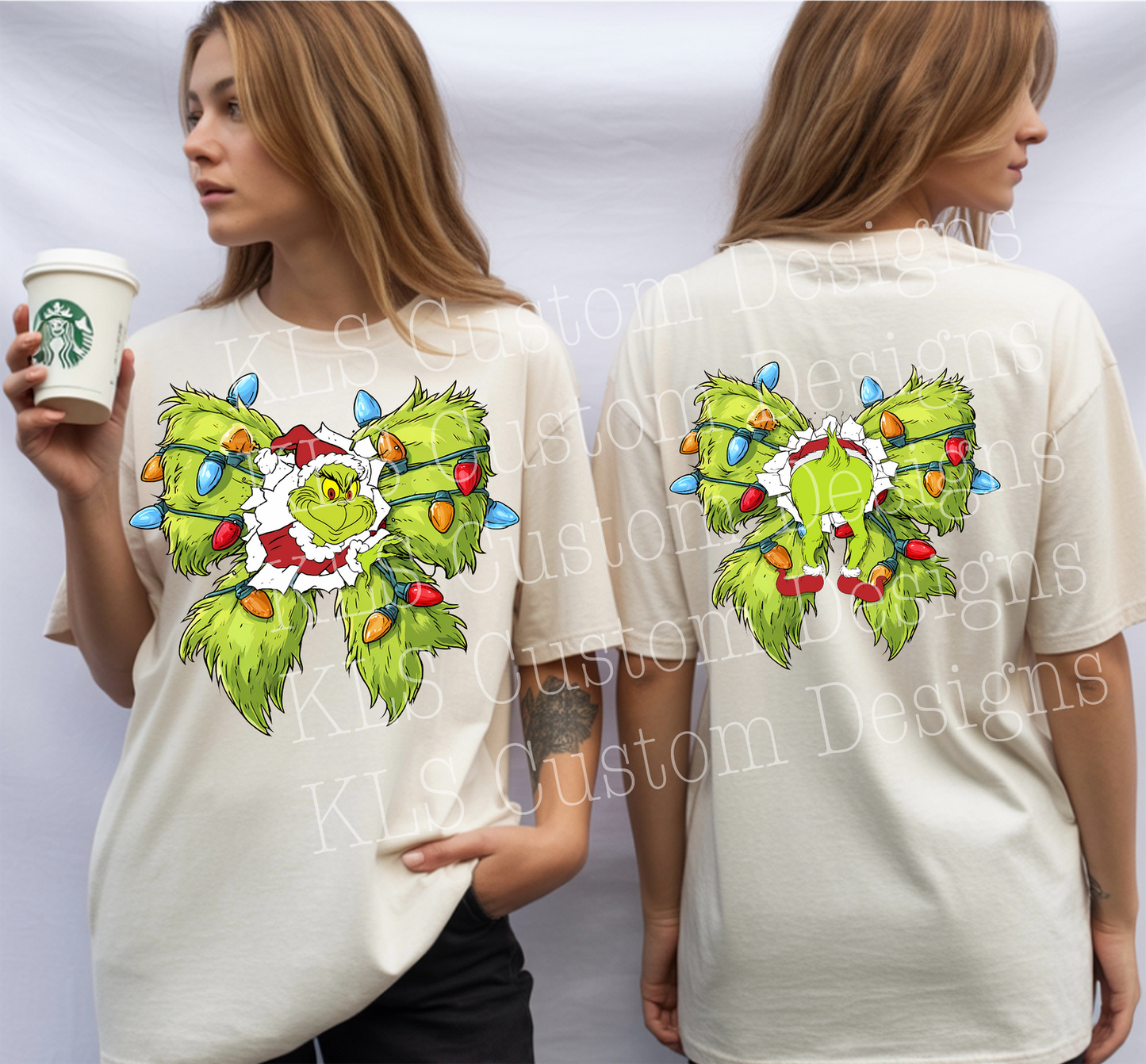 Furry Bow 2 Piece Set Ready To Press DTF Print