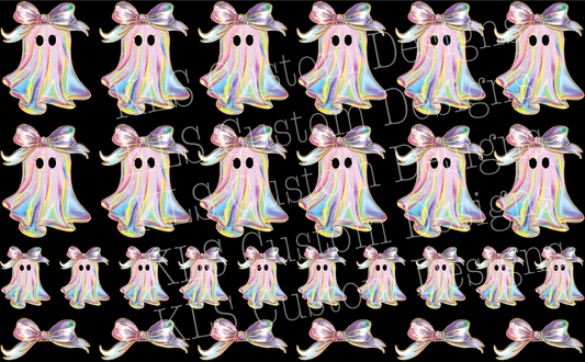 22B Rainbow Ghost Bow Clip Sheet - this sheet is intended to be cut up and placed using your own creative style.