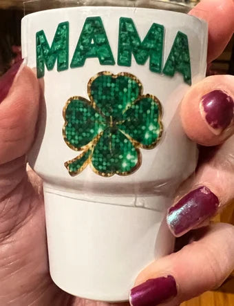 Mini Mama Clover 1.4” Tall UV DTF Decal