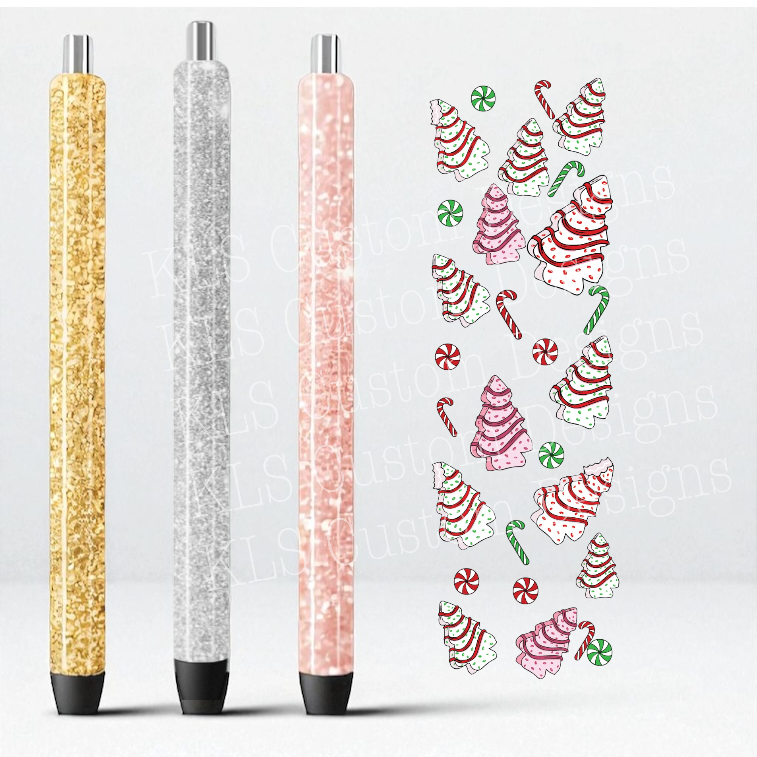 8 Christmas Tree Cakes UV DTF Pen Wrap