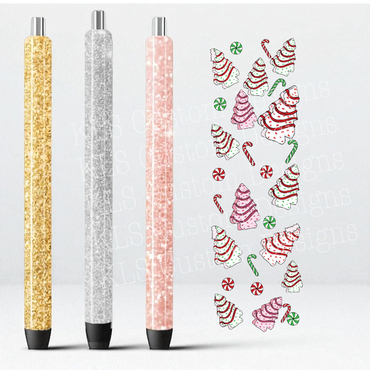 8 Christmas Tree Cakes UV DTF Pen Wrap