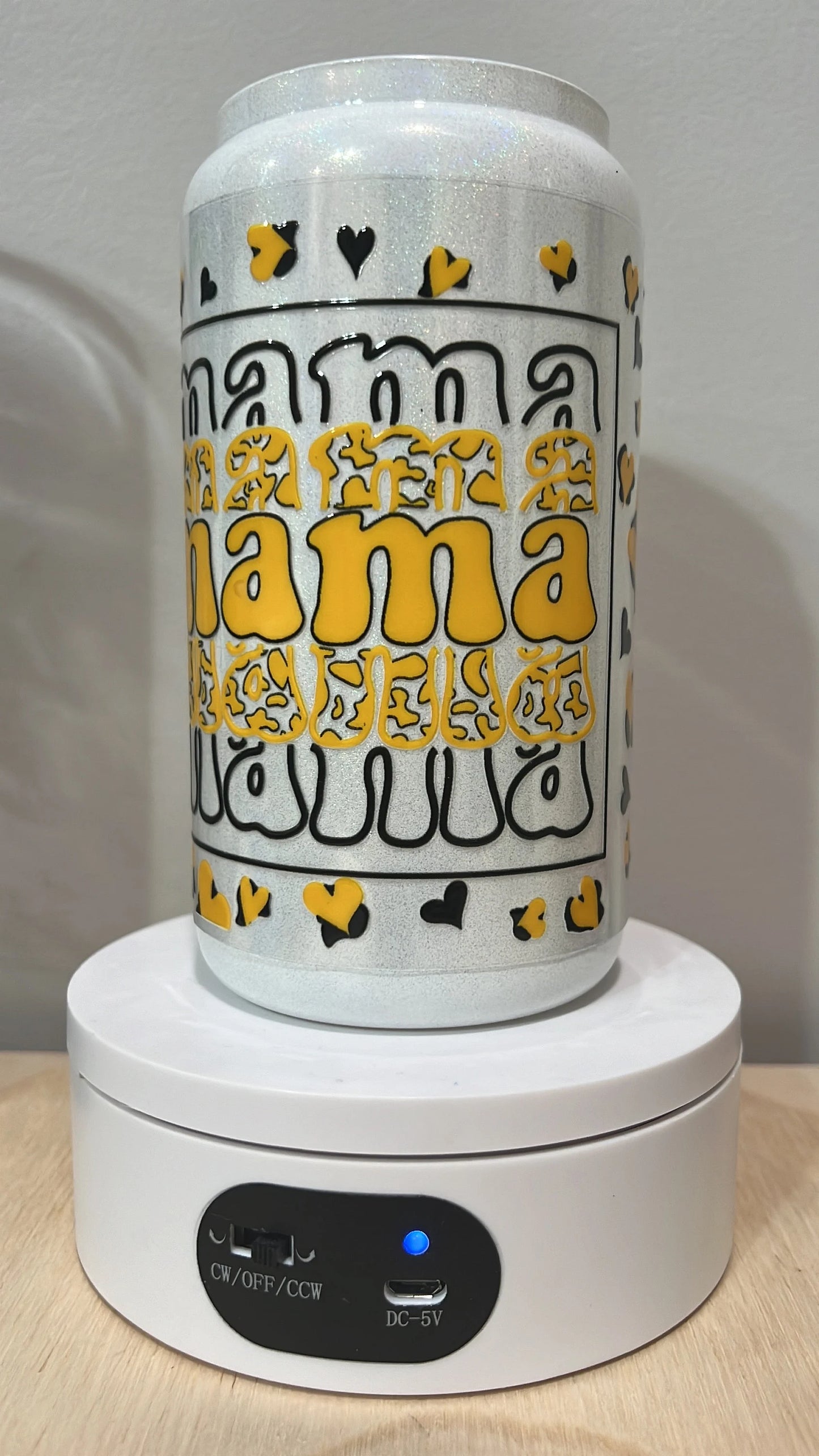 Y4 Mama Cheetah Hearts UV DTF Wrap