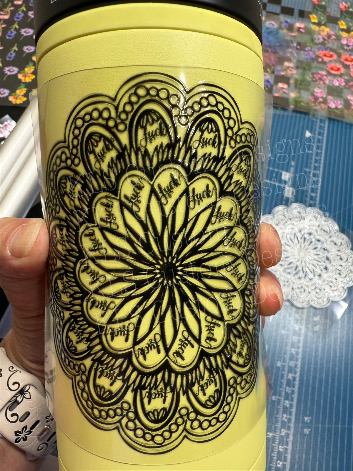 Hidden Messages Mandala Fuck 4”UV DTF Decal