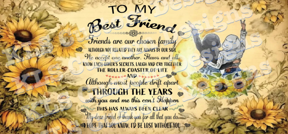 Best Friends 16 Oz Vinyl Wrap