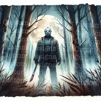 Horror Movie In Woods 20 Oz Skinny Permanent Vinyl