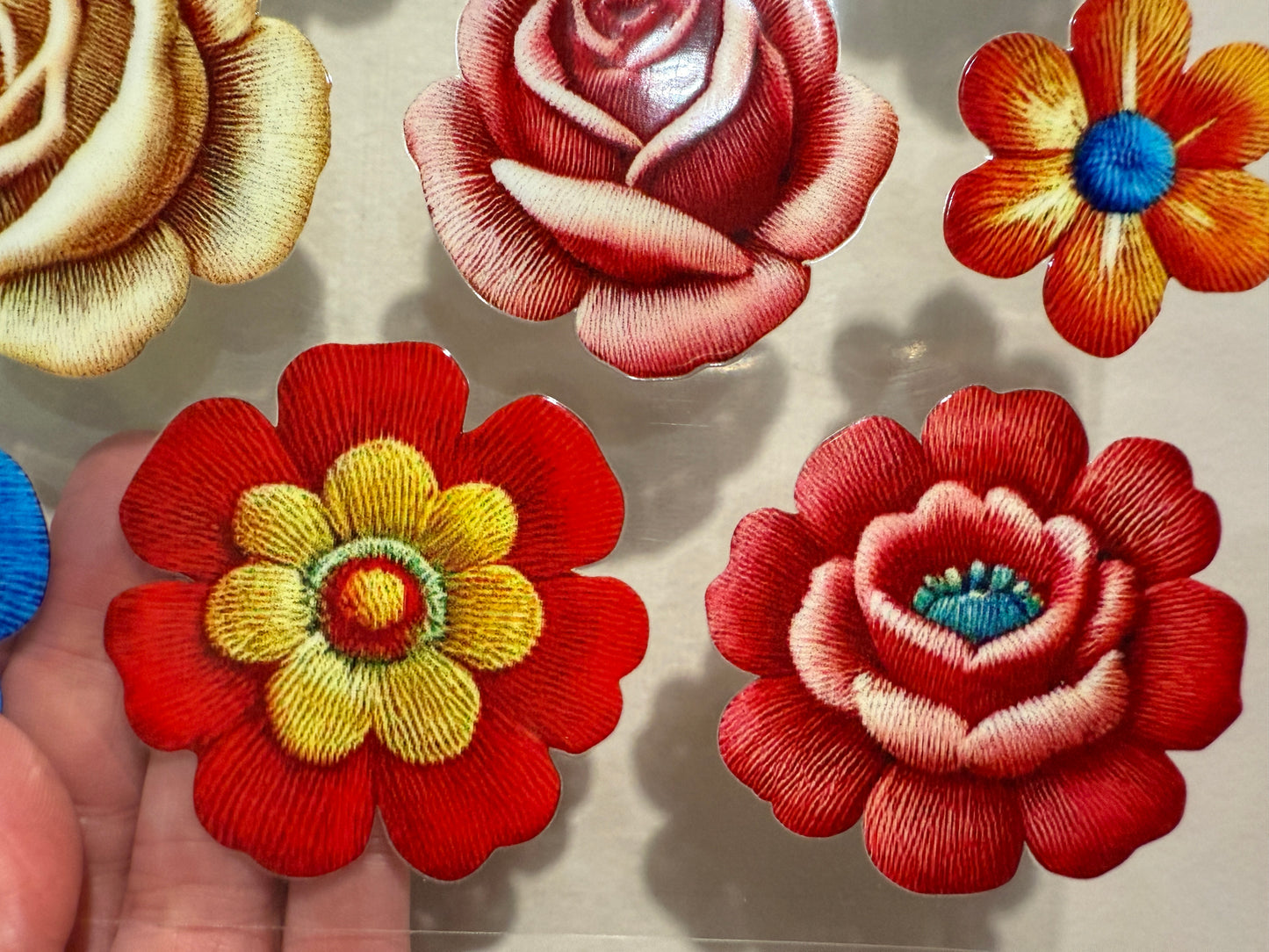 19B Faux Embroidery Flower Clip Sheet - This sheet is intended to be cut up and placed using your own creative style.