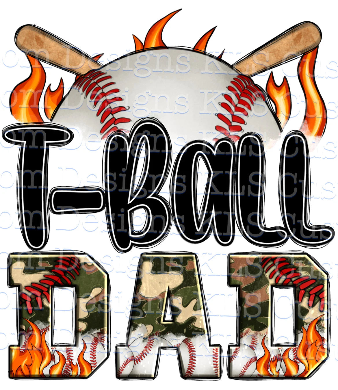 T-Ball Mom Dad Ready To Press DTF Print