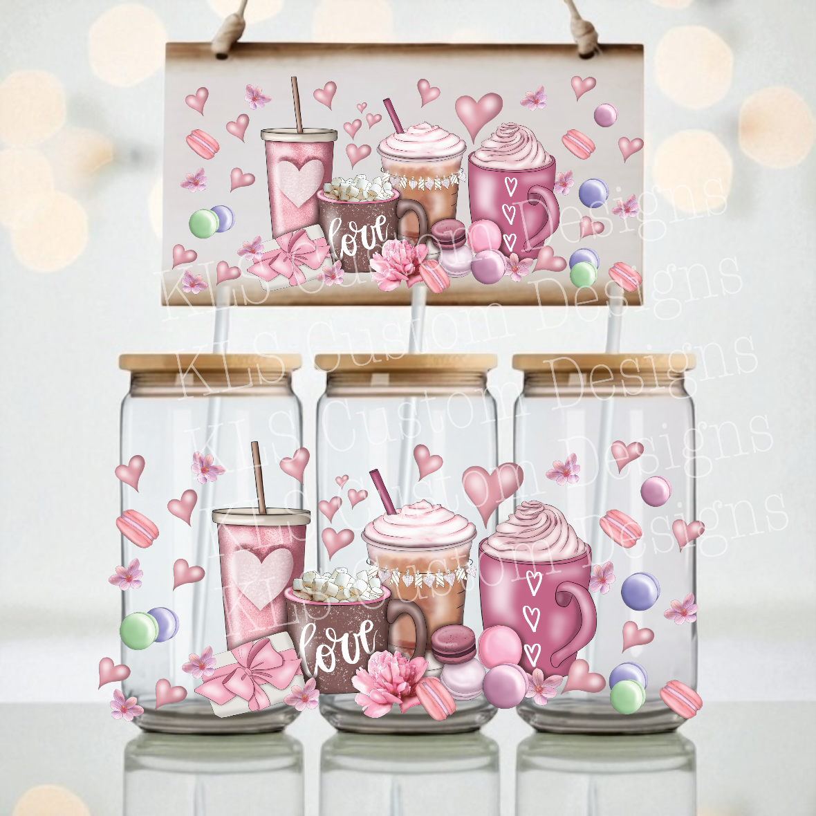 G2 Love Coffee Cups Libbey UV DTF Wrap