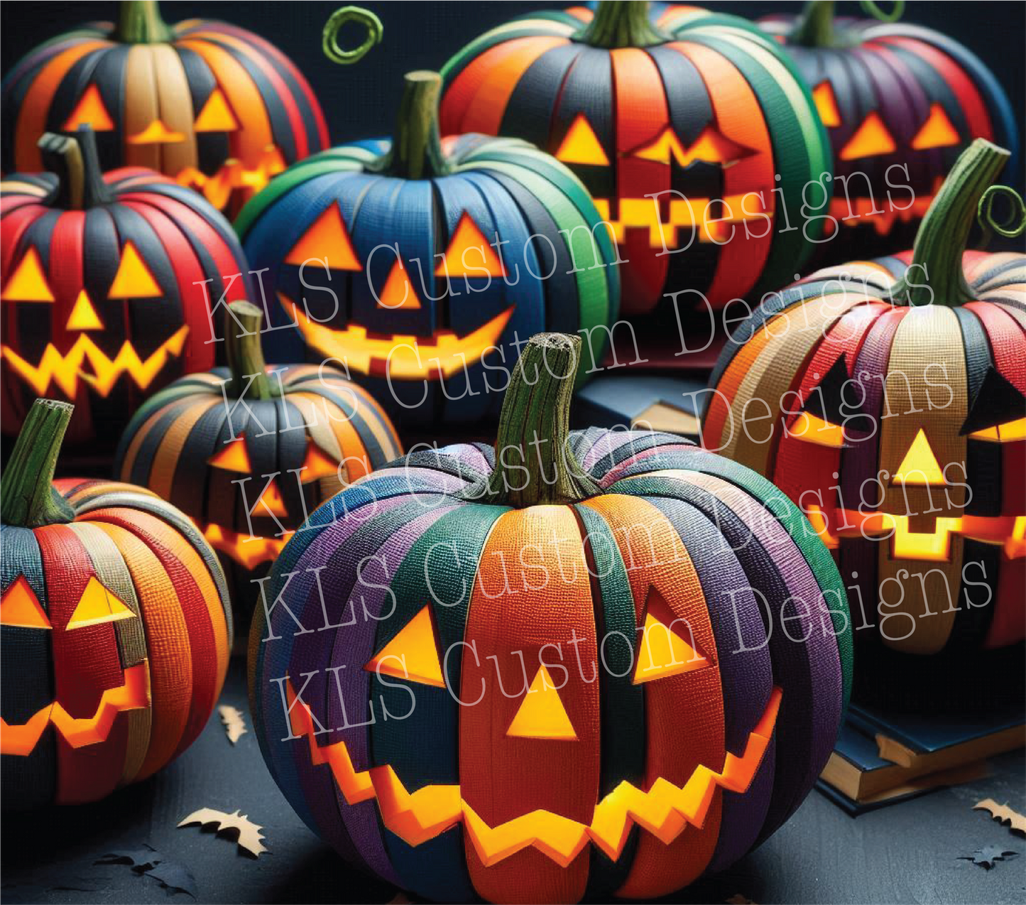 Striped Pumpkins 20 Oz Skinny Permanent Vinyl