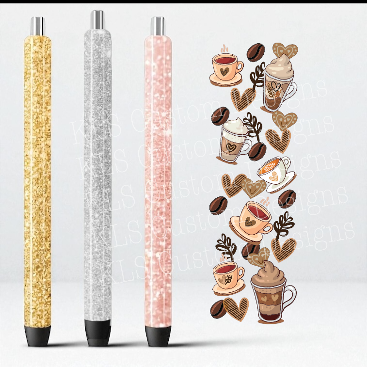 13P Coffee Cups UV DTF Pen Wrap