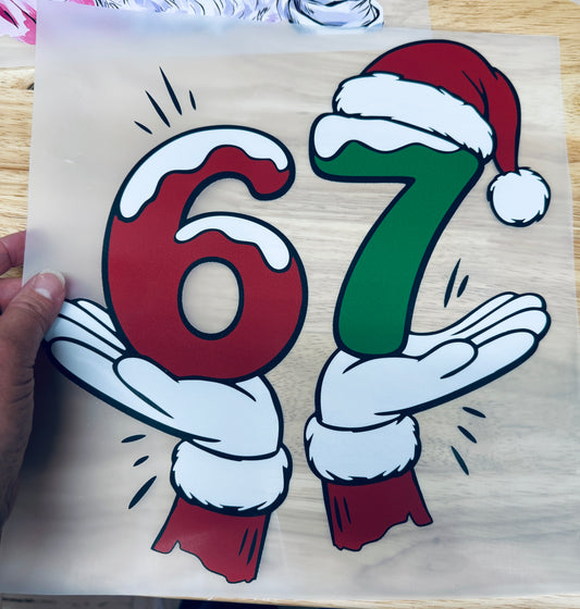 6 7 Christmas Santa Hat Ready To Press DTF Print