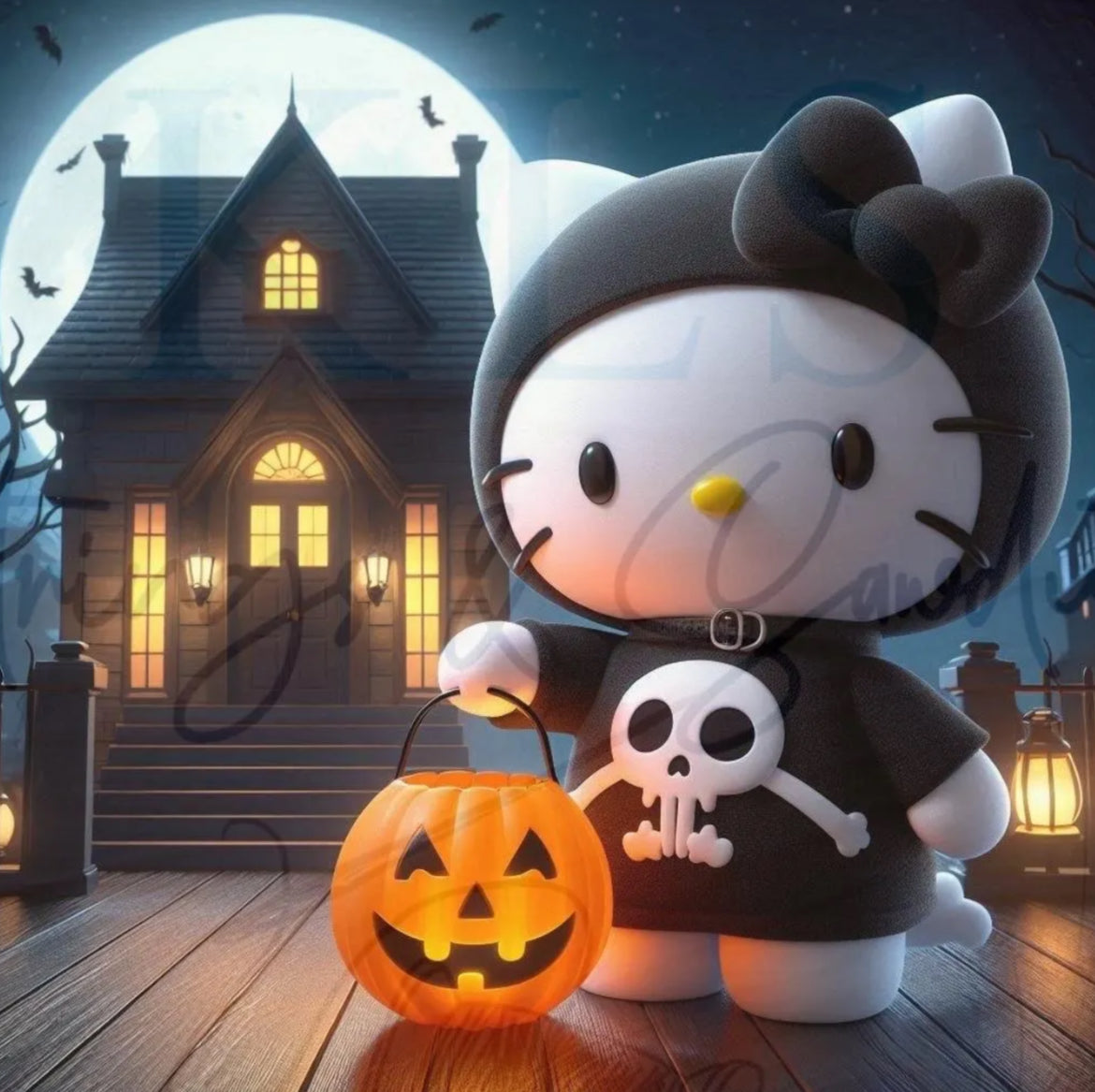 Halloween Kitty Cat 20 Oz Skinny Permanent Vinyl