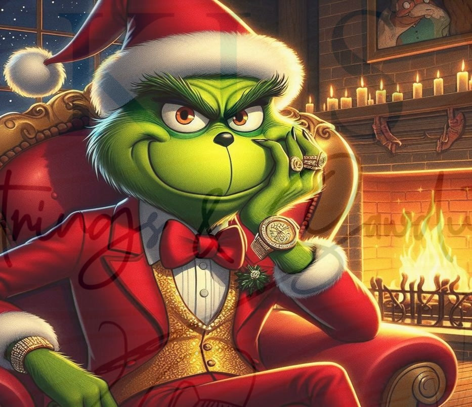 Man In Red Christmas Grouch 20 Oz Skinny Permanent Vinyl