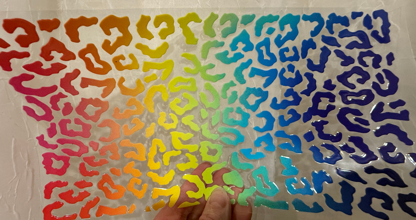 B1 Rainbow Cheetah UV DTF Wrap