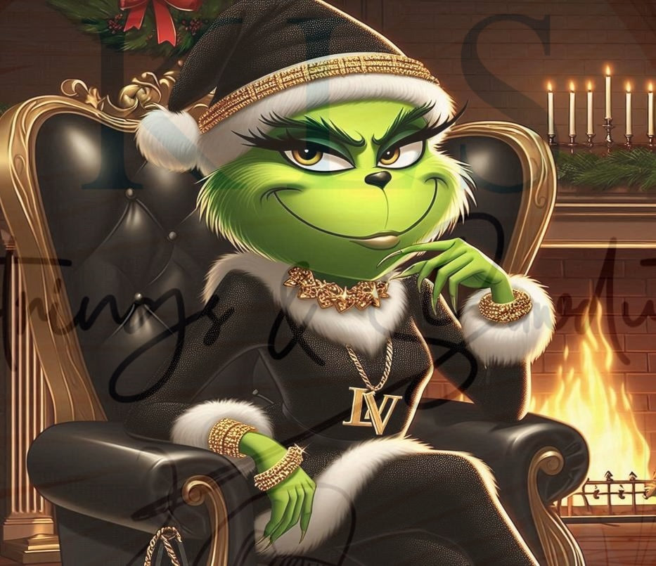 Designer Dark Christmas Grouch 20 Oz Skinny Permanent Vinyl