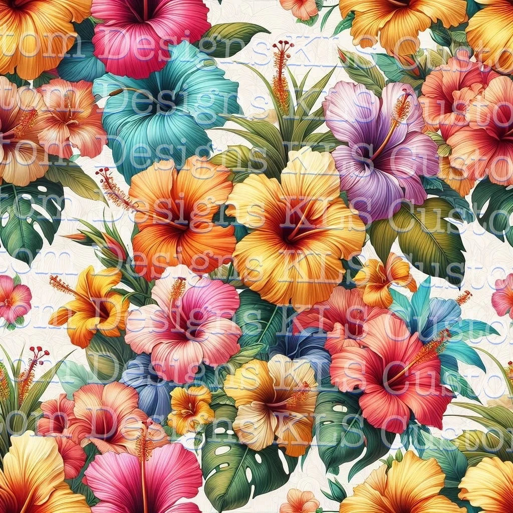 Hibiscus Bouquet 20 Oz Skinny Permanent Vinyl