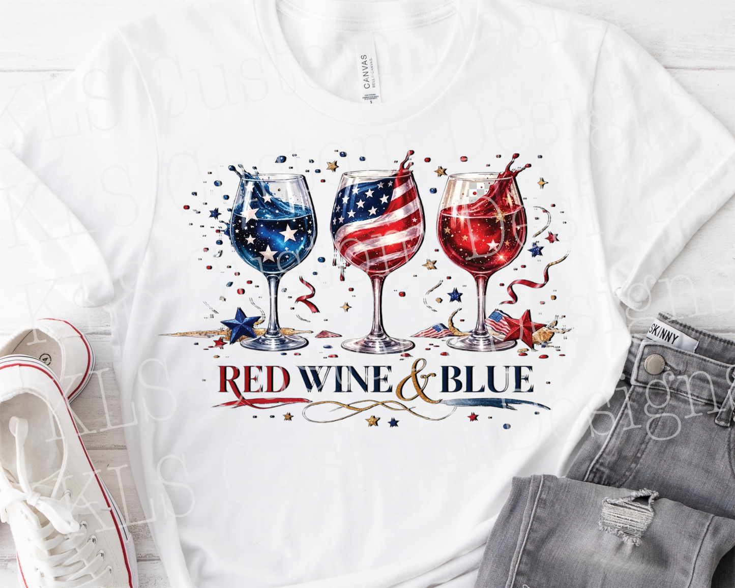 Red Wine Blue Ready To Press DTF Print