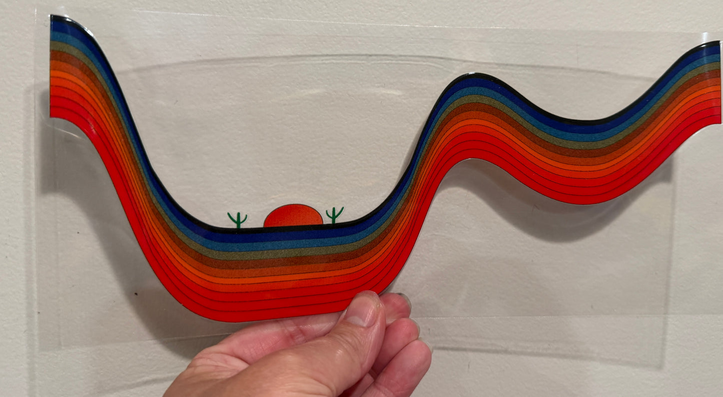 P2 Retro Colored Wave Pattern for Cup UV DTF Wrap