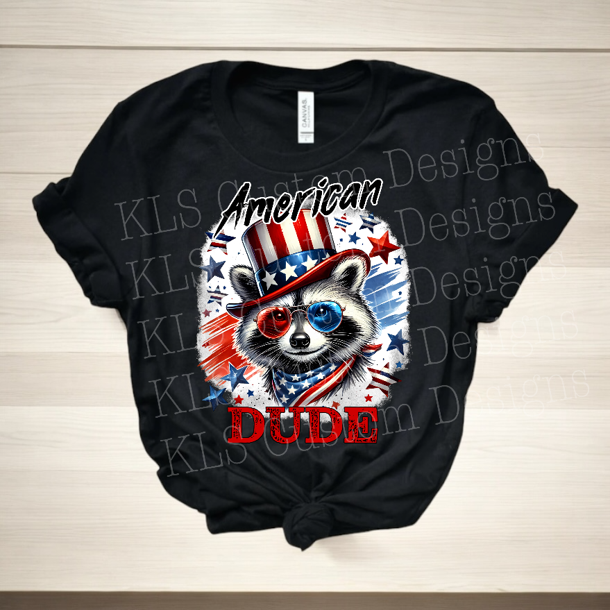 Patriotic Racoon Ready To Press DTF Print