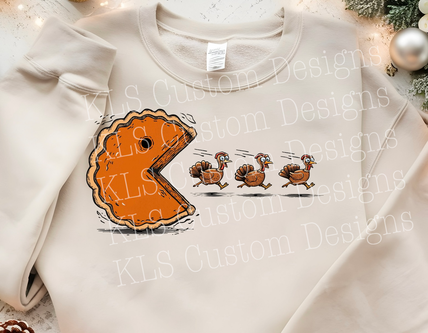 Pumpkin Pie Eating Turkeys Ready To Press DTF Print