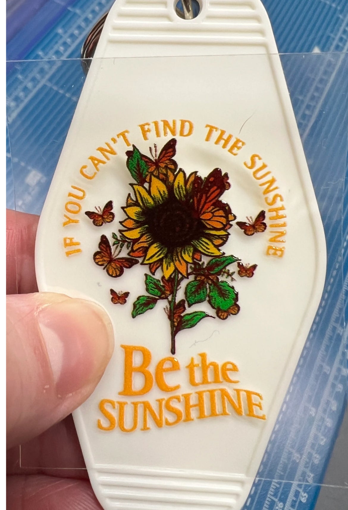 Keychain Be The Sunshine UV DTF Decal