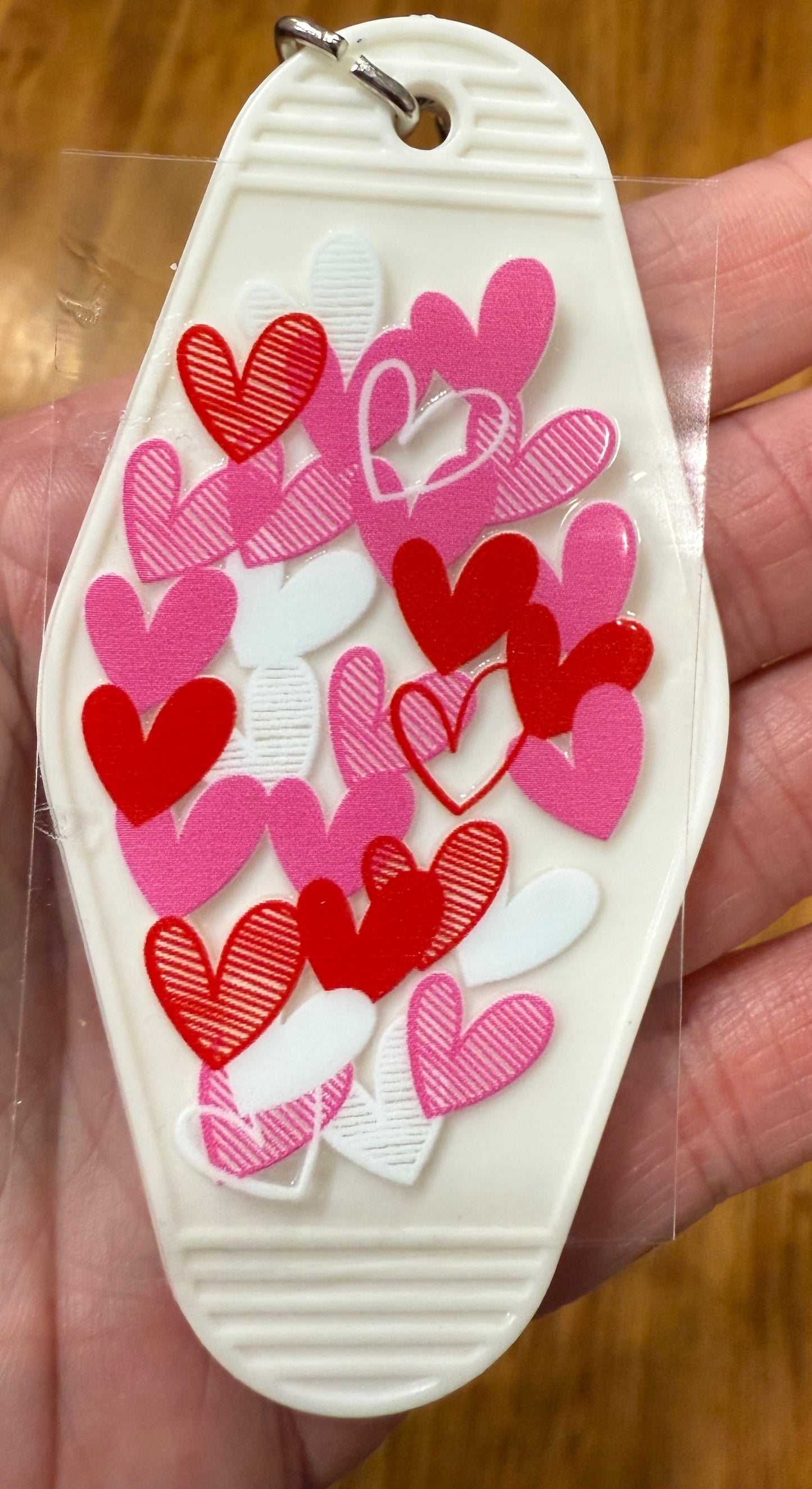 Keychain Doodle Hearts UV DTF Decal
