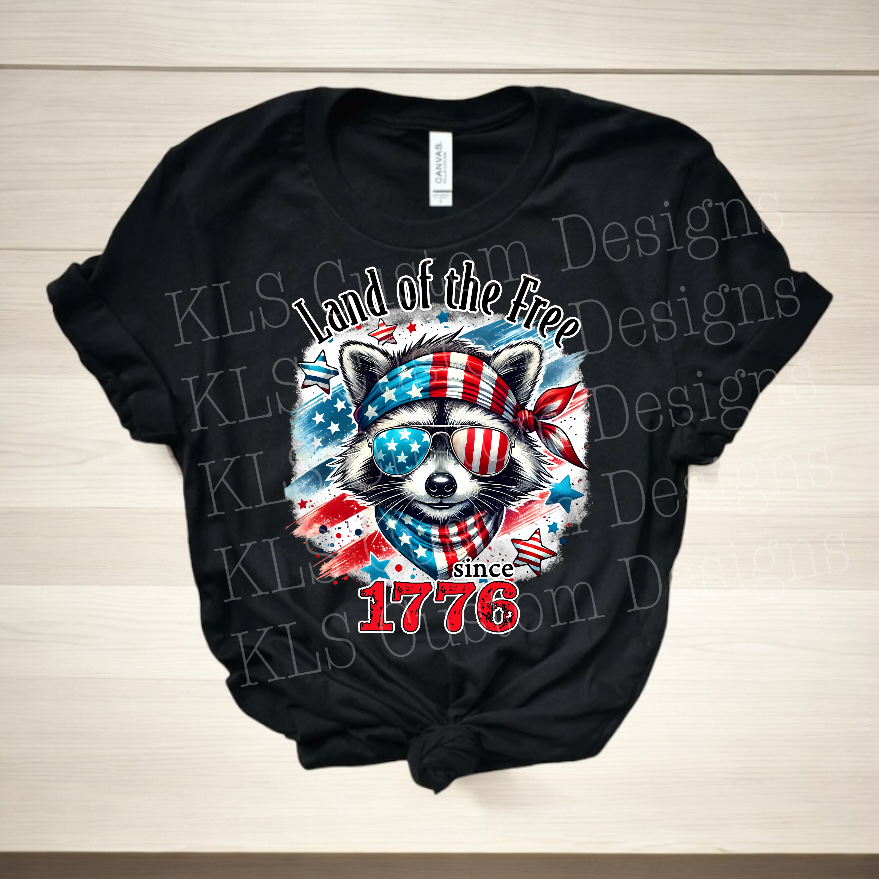 Patriotic Racoon Ready To Press DTF Print