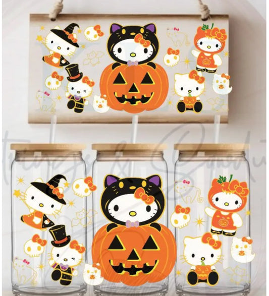 14G 40 OZ Halloween Kitty UV DTF Wrap