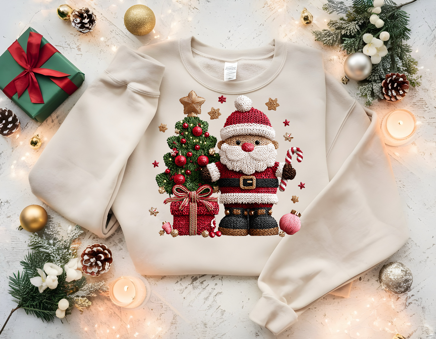 Knit Santa Ready To Press DTF Print