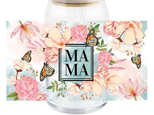 Y5 Mama Pink And Cream Flowers UV DTF Wrap