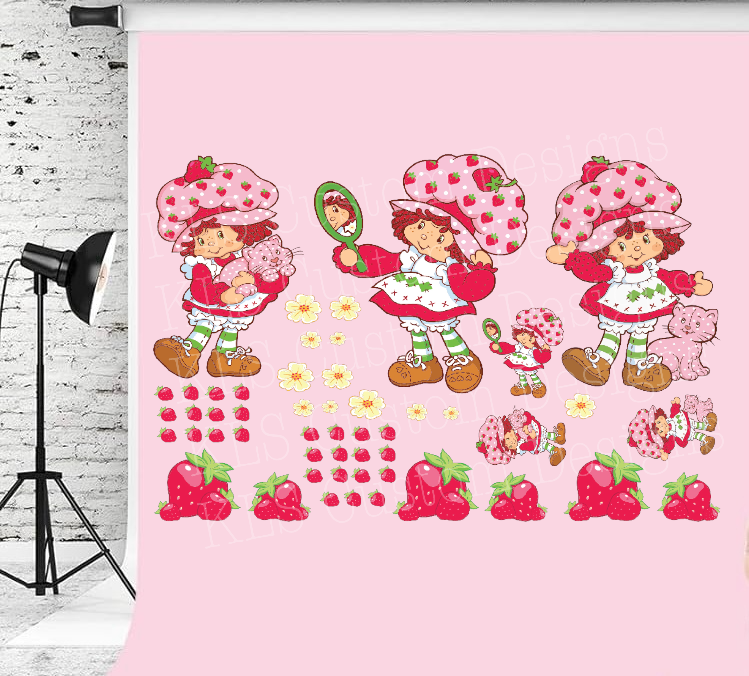 16G Strawberry Clip Sheet - This sheet is intended to be cut up and placed using your own creative style.