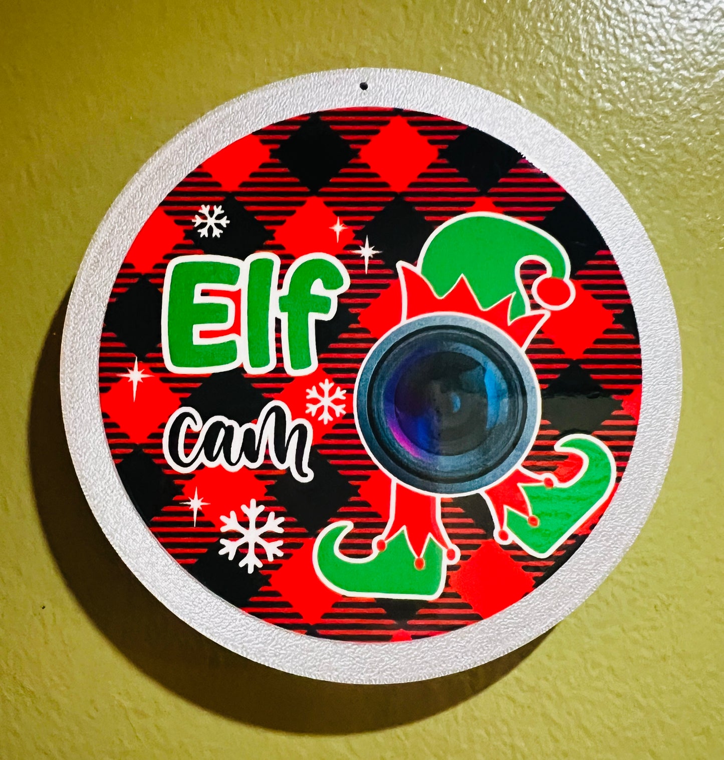 Elf Cam 3D Printed Sign With UV DTF Image