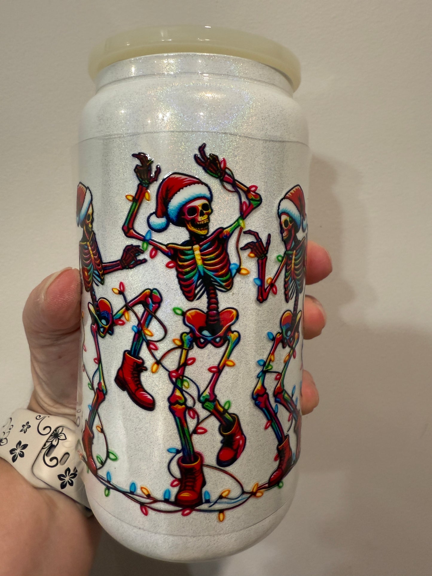 21Y Neon Dancing Skeletons 4” Tall Decal
