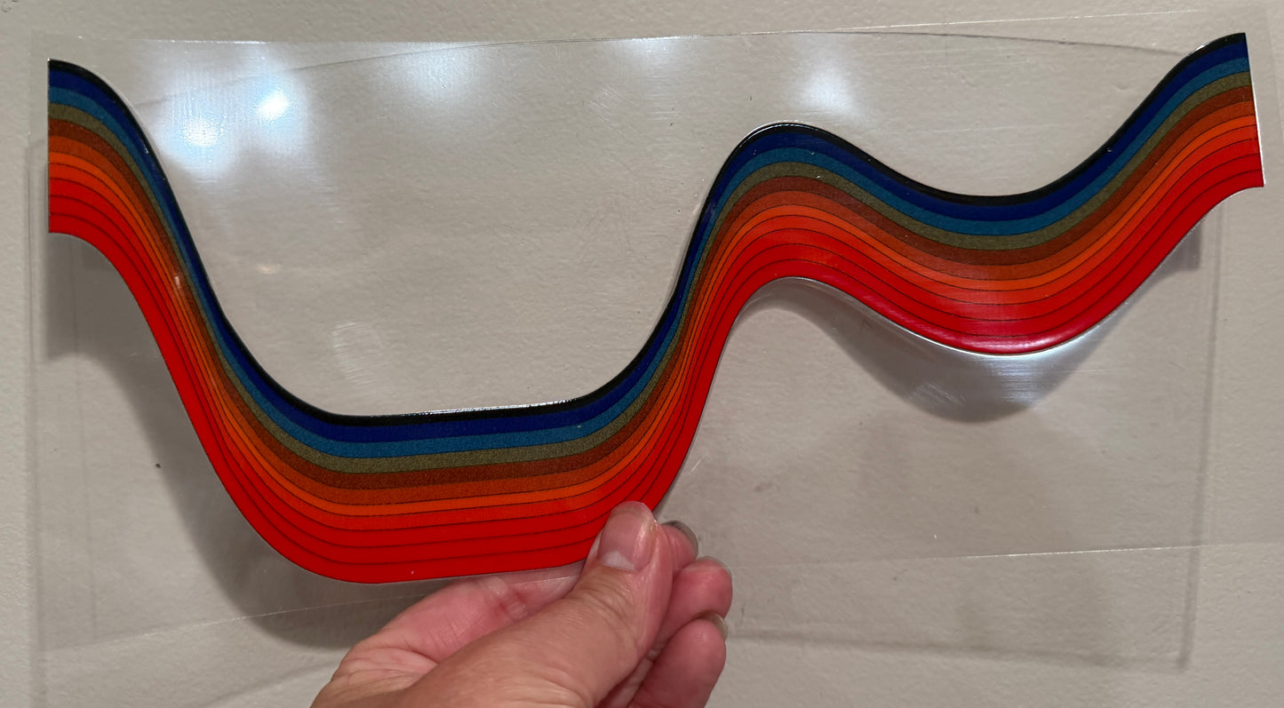 P2 Retro Colored Wave Pattern for Cup UV DTF Wrap