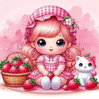 Baby Strawberry With Pink Hat 20 Oz Skinny Permanent Vinyl